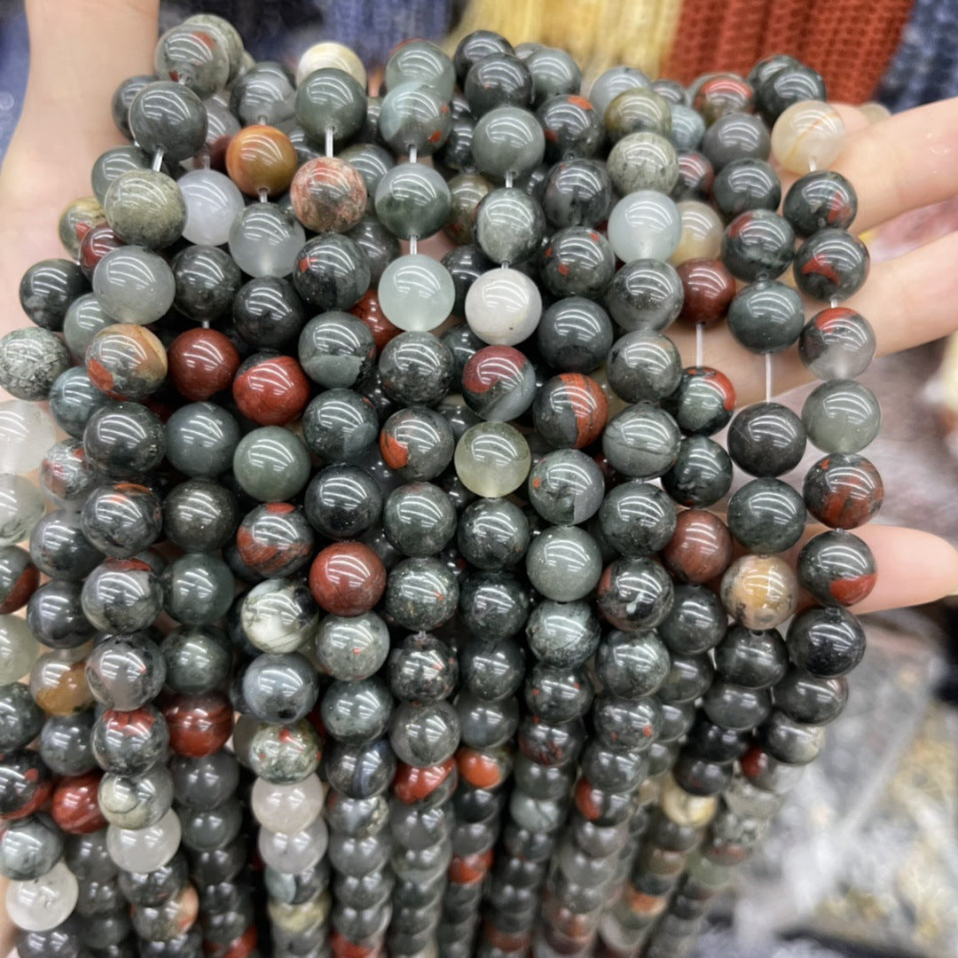 DIY Black Tourmaline African Bloodstone Round Beads