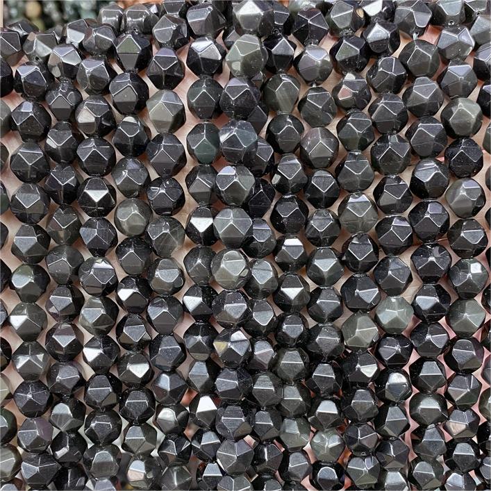 DIY Black Tourmaline Crystal Grounding Natural Round Beads