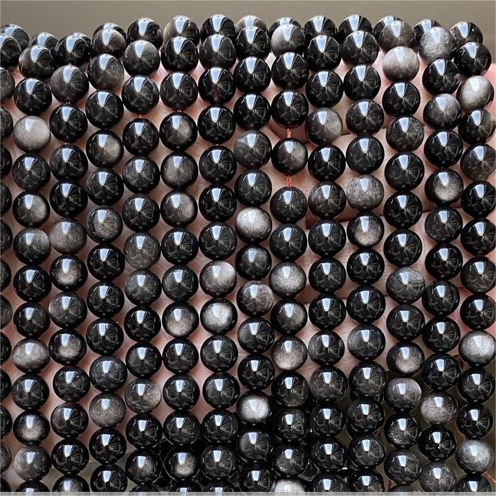 DIY Black Tourmaline Crystal Grounding Natural Round Beads