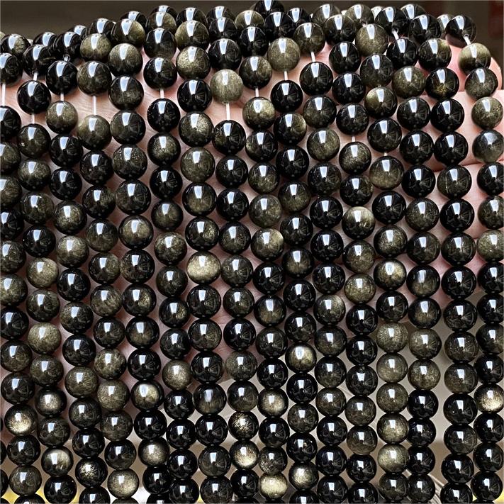DIY Black Tourmaline Crystal Grounding Natural Round Beads