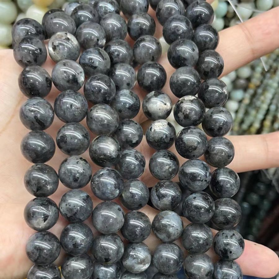 DIY Black Tourmaline Genuine Natural Round Beads