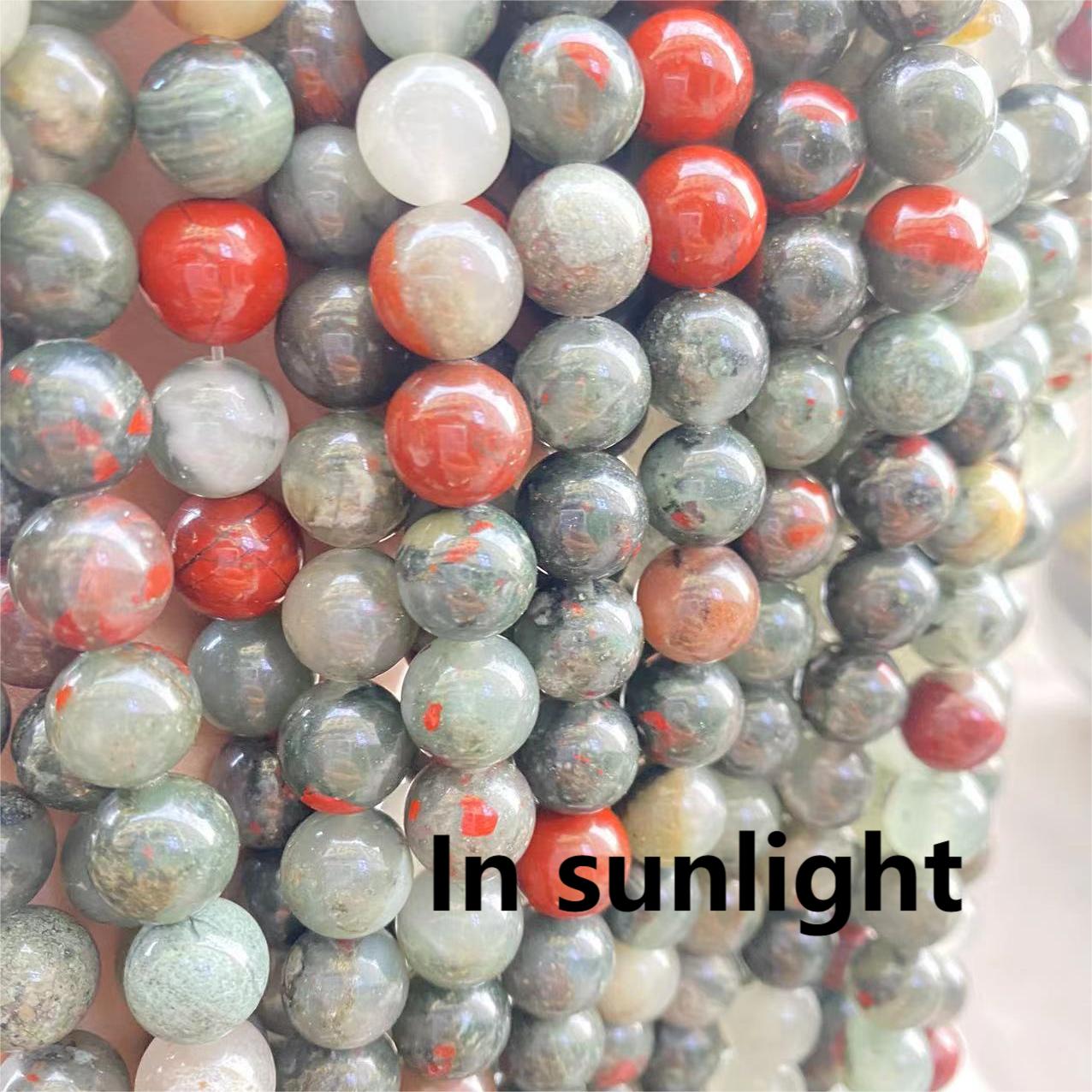DIY Black Tourmaline African Bloodstone Round Beads
