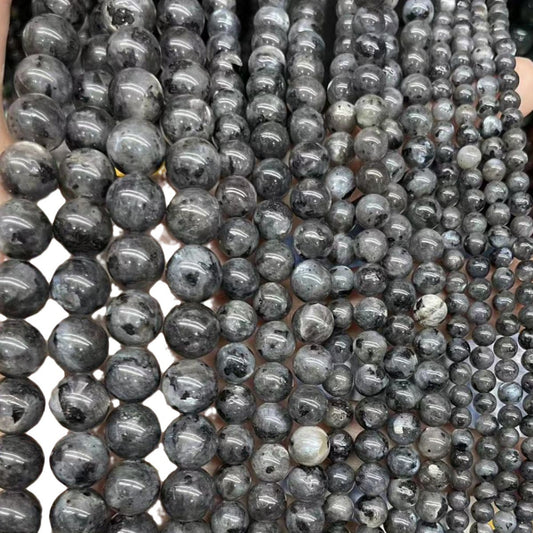 DIY Black Tourmaline Genuine Natural Round Beads